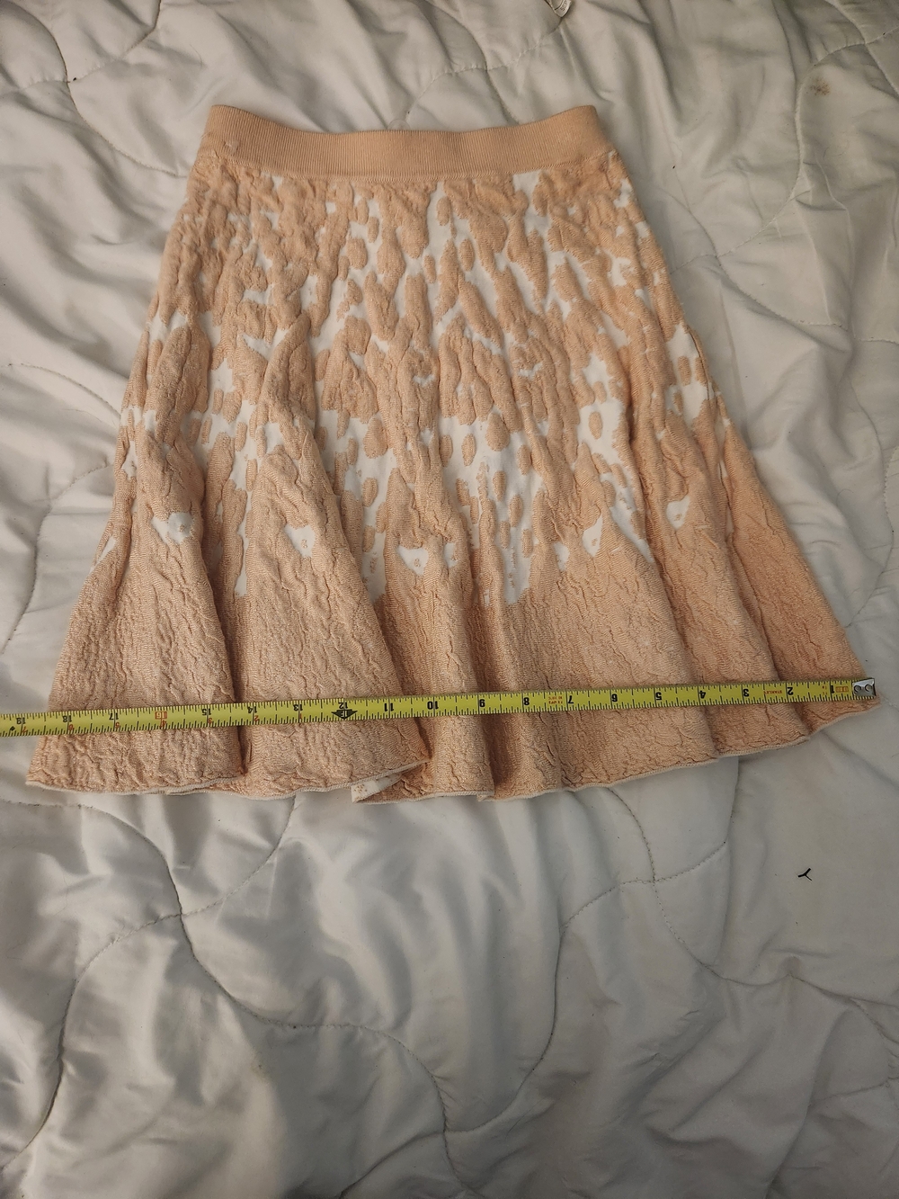 Lucy Paris Apricot Textured Floral Fit & Flare Skirt XS NWT - Picture 10 of 11